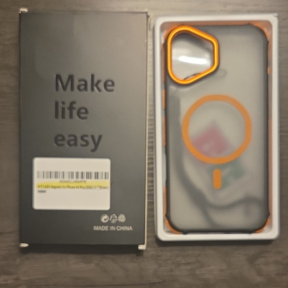 Magnetic Phone Case with Orange Accents